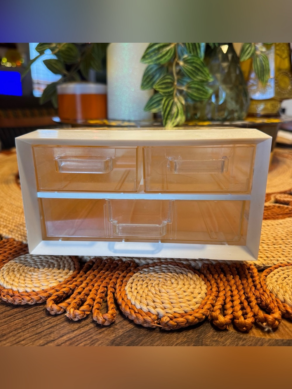 Vintage MCM Mini Desktop Storage Organizer with Drawers